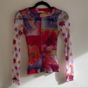 Floral Mesh JPG style long sleeve top